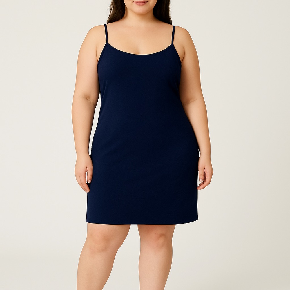 Nanette Lepore Midnight Navy Blue Slip Dress size 14 Adjustable spaghetti straps